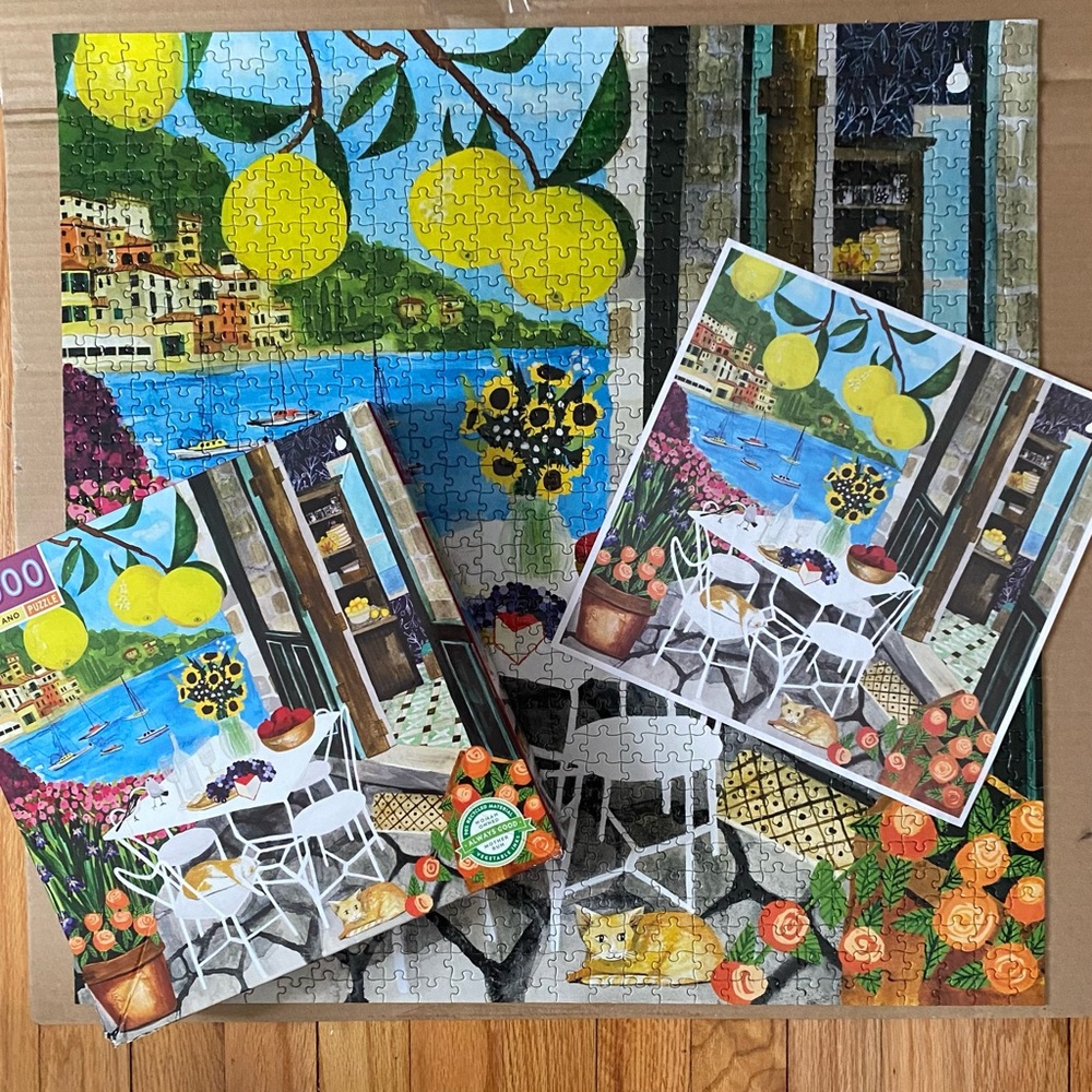 Eeboo Jigsaw Puzzle Cats in Positano 1000 Pieces Complete - Picture 12 of 12